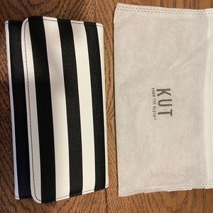 Black and White Striped KUT wallet